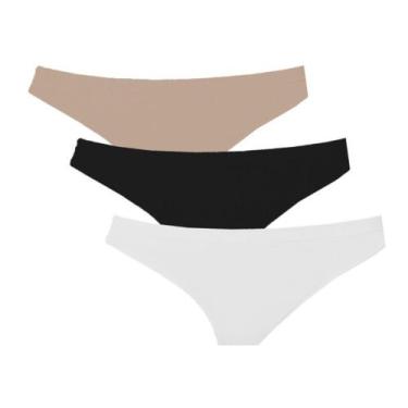 Imagem de Kit 3 Calcinhas Trifil C04403/4403 Branco/Preto/Macadâmia, Tfl018, Sor