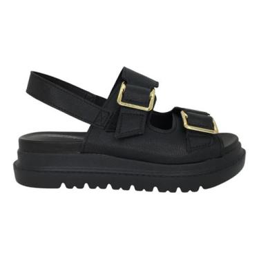 Imagem de Sandália Tratorada Modare Plataforma Papete Confort, Preto, 36