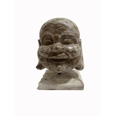 Imagem de Escultura Decorativa Buda Feliz Madeira Detalhes Formosa - LUXdécor ca