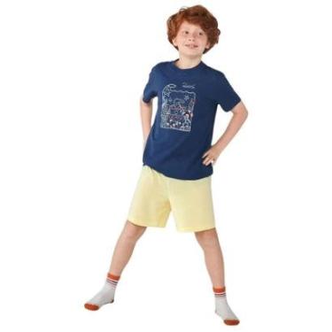 Imagem de Pijama Hering Infantil Curto Estampado Azul-Masculino