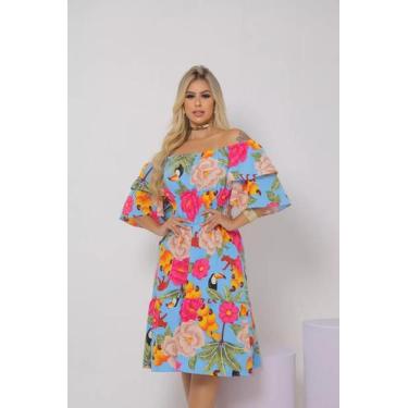 Imagem de Vestido Ciganinha Midi Moda Evangélica Lastex Com Elástico - s23 - CLI