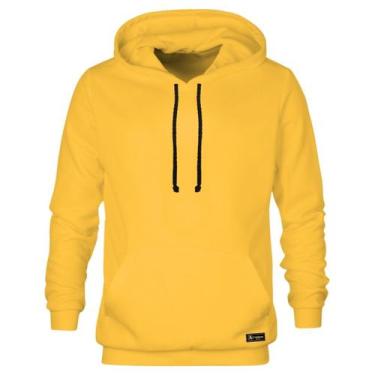 Imagem de Blusão Moletom Canguru Masculino e Feminino Liso Básico com Capuz e Bo