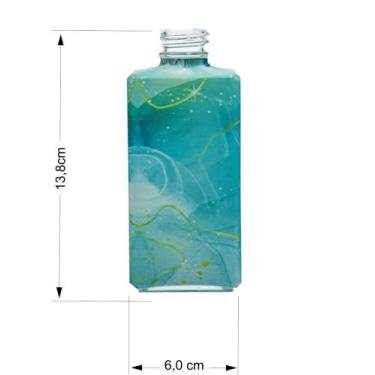 Imagem de 3 Unidades de Vidro Retangular 250ml Envel Marmore Azul - Casa das Ess