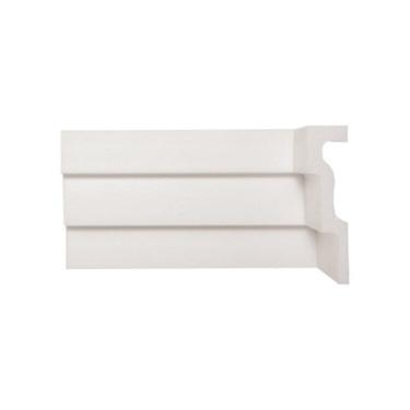 Imagem de Kit com 5 Barras Rodateto de Poliestireno 12cm X 30mm Liso 10m Branco