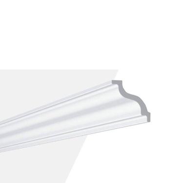 Imagem de Kit com 3 Barras Rodateto de Poliestireno 7cm X 70mm Liso 6m Branco