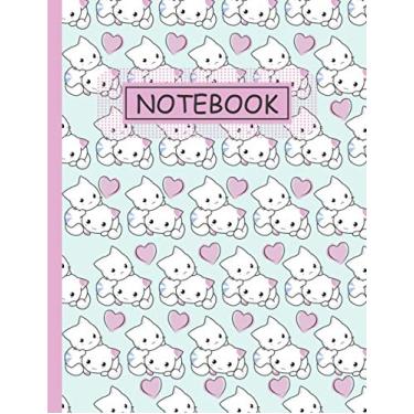Imagem de NOTEBOOK: Cute Colorful Angelic Cats College Ruled Lined Pages (Composition Book, Journal) _ ( 8.5 x 11 Large - 110 pages )