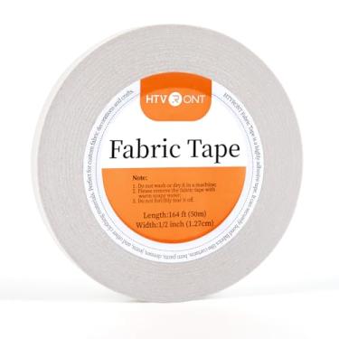 Imagem de HTVRONT Fita Dupla Face para Roupas – Fita de Bainha Sem Costura, Sem Ferro Fita de Tecido Transparente e Pegajosa, Fita Adesiva Forte de Bainha para Calças de 1/2 Polegada X 164 Pés