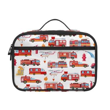 Imagem de Lancheira de caminhão de bombeiros, helicóptero, crianças, meninos, meninas, reutilizável, isolada, lancheira para trabalho, escola, piquenique, acampamento