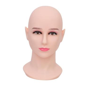 Imagem de FLCPJGV Cabeça de manequim Cabeça de manequim Cabeça de treinamento profissional multifuncional Cabeça de peruca Exibição para loja Óculos Fone de ouvido, Fêmea