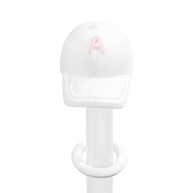 Imagem de Linda tampa de silicone com letras para Stanley 30 e 1,134 g, tampa de palha à prova de respingos, capa de canudo reutilizável, capas de ponta de canudo de 10 mm para Stanle (branco e rosa)