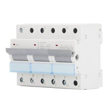 Imagem de Interruptor de Transferência Manual de Alimentação Dupla 400VAC Disjuntor de Intertravamento de Lado único Com Montagem Em Trilho DIN de 35 Mm, Interruptor de Transferência de