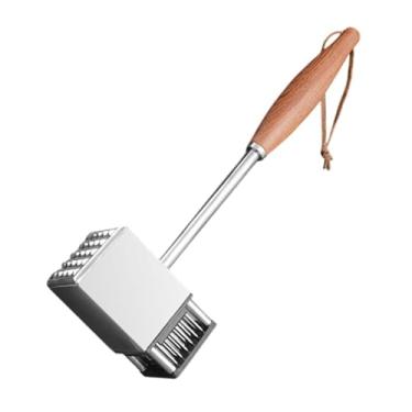 Imagem de SiaBiced Ferramenta amaciadora de carne, aço inoxidável, amaciador de carne para amaciar bife, com Alça