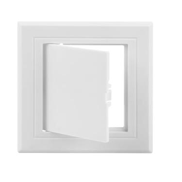 Imagem de Teqooza Painel de acesso de plástico de 15 x 15 cm para portas de acesso de parede de encanamento reforçado com teto de drywall dobradiça removível 15 x 15 cm, branco