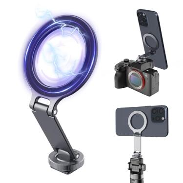 Imagem de Orzero Suporte magnético para celular para câmera Cold Shoe Adaptador de montagem de tripé flexível para DJI Ronin SC Google Pixel 10 / iPhone 16/15/14/13/12 Series Samsung Canon Nikon DSLR Acessórios