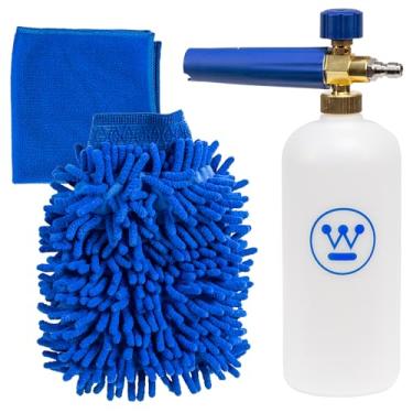 Imagem de Westinghouse Kit de acessórios para lavadora de pressão automática; canhão de sabão de espuma automática com conexão rápida, luva de lavagem de microfibra, toalha de detalhes automáticos; serve na