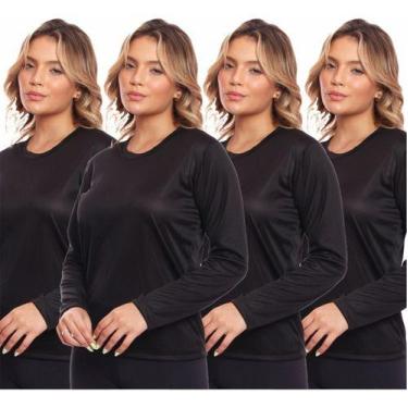 Imagem de Kit 4 Camisas Feminina Camiseta Térmica Proteção Solar Uv - MC Digital