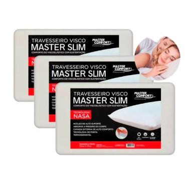 Imagem de Kit 3 Travesseiros Nasa Viscoelástico Slim Conforto e Suporte Anatômic