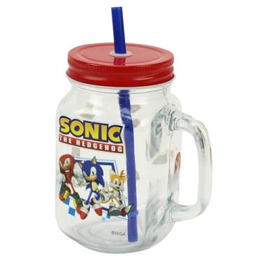 Imagem de Caneca com Canudo Sonic 500ml BBR Toys Vidro