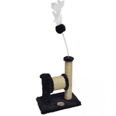 Imagem de Arranhador Para Gatos Afiador de Unha Poste com Brinquedo Spin São Pet