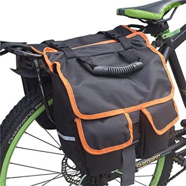Imagem de Mala de viagem para motocicleta, bagagem, bicicleta, cestos de bicicleta com fivela, alça de transporte, acabamento refletivo e bolsos grandes, capa superior para motocicleta (laranja)