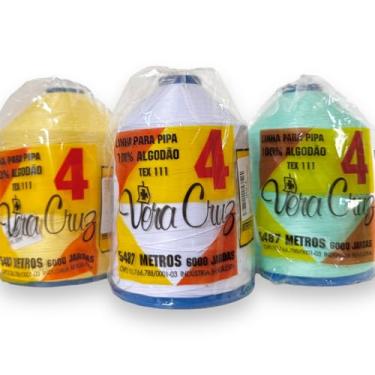 Imagem de Linha Vera Cruz Para Pipas Fio 04 de 6000 Jardas 100% Algodão Tex 111 (Salmão)