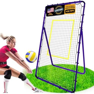 Imagem de CVT rede de rebote de vôlei ajustável 7 * 4 pés, equipamento de treinamento com personalização de ângulo para praticar voleio, spiking, bumping, durável e portátil, melhorar habilidades