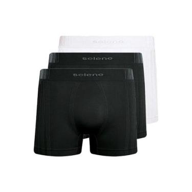 Imagem de Kit com 3 Cuecas Boxer Selene 11070-002//440 Colorido, Preto, G