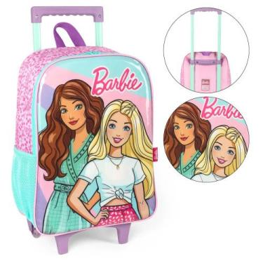 Imagem de Mochila de Rodinhas Infantil Barbie Amigas Fashion - Luxcel, Rosa