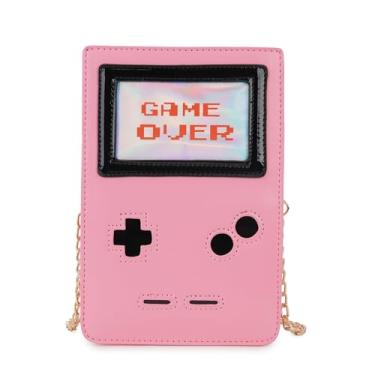 Imagem de ENJOININ Bolsa de mão feminina com design de Game Boy Bolsa tiracolo bolsa de ombro para adolescentes e mulheres