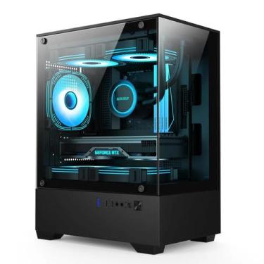 Imagem de Gabinete Gamer Alligator Shop Aquario SCALE MID Tower Lateral e Fronta
