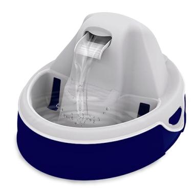 Imagem de AMICUS - Fonte de Água AQUA FLOW para Pets - Fontes de Água para Gatos e Cães, Bebedouro para Animais de Estimação, Sistema de Drenagem Anti-Pelos, Bivolt - Capacidade Máxima 3,5L - Azul & Cinza