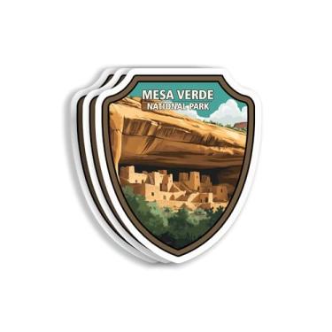Imagem de (Pacote com 3 3 x 3) Adesivos do Parque Nacional Mesa Verde - Adesivo Impermeável do Parque Nacional - Adesivo de Parques de Viagem - Adesivo Stormlight Archive - Decalque Bookish para Garrafa de