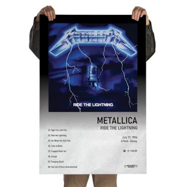 Imagem de Poster Autoadesivo 60x90cm Álbum Ride The Lightning Metallica, heavy metal, Spotify