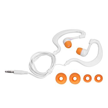 Imagem de Fones de ouvido de natação, fones de ouvido de condução óssea, orelha aberta sem fio correndo debaixo d'água com microfone embutido para treino (White with Orange)