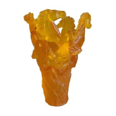 Imagem de XLWLLNJ Multi Horses Shaped Vase Table Decoração Vaso de Flor de Arranjo Floral de Arranjo para Tabela, Amarelo