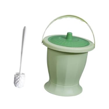 Imagem de harayaa Potão de câmara com tampa, vaso de urinol portátil, garrafa de câmara de cama de urinol, xixi com potty para a cabeceira, viajar, Verde
