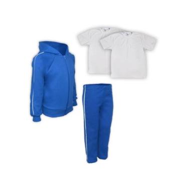 Imagem de Kit Conjunto de Frio Inverno Roupa Infantil Uniforme Escolar Moletom A