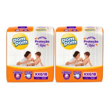 Imagem de KIT 2 Fraldas Pom Pom Derma Protek Jumbo Tamanho XXG 18 unidades
