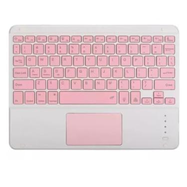 Imagem de Teclado Sem Fio Bluetooth com Touchpad Integrado, Compatível com Diversos Dispositivos, Notebooks, Tablets, Smart TVs (Rosa)