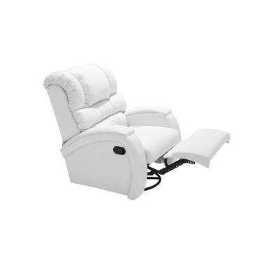 Imagem de Poltrona Reclinável Imperial Balanço e Giro Revestimento Sintético Branca