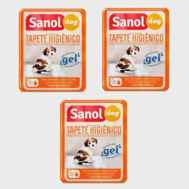 Imagem de Kit 3 Tapete Higiênico Sanol Dog 7 Unidades cada.