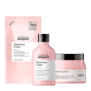 Imagem de Kit L'Oréal Professionnel Vitamino Color Shampoo Máscara Refil (3 produtos)