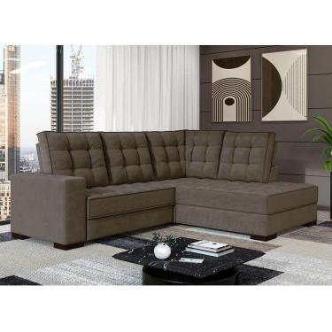 Imagem de Sofá Canto Retrátil e Reclinável Munique Tamanho 220cm X 175cm Marrom