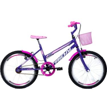 Imagem de Bicicleta Infantil Aro 20 Feminina Tridal com Cestinha (Lilás)