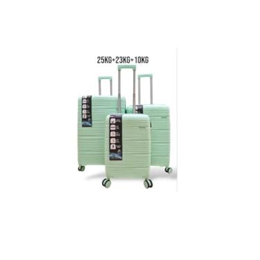 Imagem de Kit Malas de Viagem para 25Kg+23Kg+10Kg Polipropileno Central (VERDE CLARO)