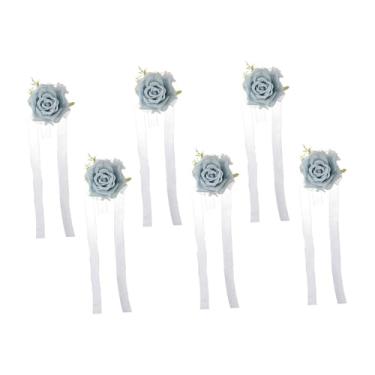 Imagem de Fancyes 6x Flor do punho do Corpeito do punho, decoração de mão de pulseira, flor artificial para festa de graduação no engajamento