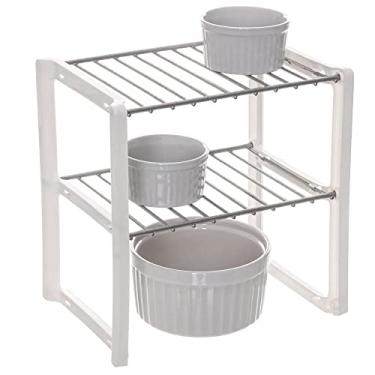 Imagem de Rack Organizador Pequeno de Objetos para Armário Aramado Metalic com Branco