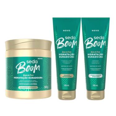 Imagem de Kit seda boom hidratação duradoura, sh, cond, máscara 500g