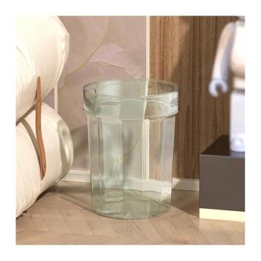 Imagem de Lixeira Lixeira de lançamento reto, lata de lixo de corpo transparente, cesto de papel para resíduos de material plástico adequado para casa, cozinha, escritório, cesto de papel para resíduos Lixeira(