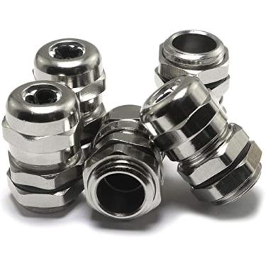 Imagem de SQXBK 5 peças PG9 4-8 mm faixa de fio metal conector à prova d'água prendedor trava cabo de enchimento glândula